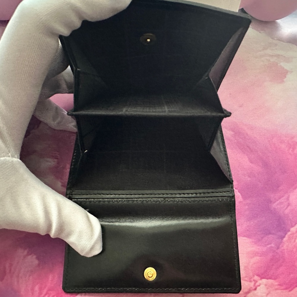 Vintage Celine Paris Unisex Wallet (EVC; Black/Gold) - Picture 9 of 10